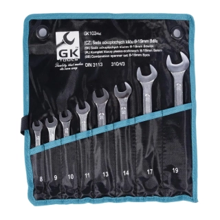 GK TOOLS Sada klíčů očkoplochých 8-19 mm 8 dílů, chrom-obal GK10342