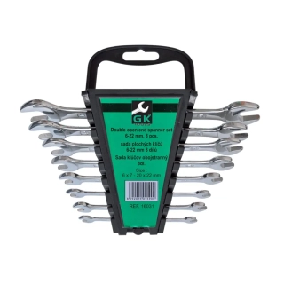 GK TOOLS Sada plochých klíčů 6-22 mm 8 dílů chrom-obal P16031/P