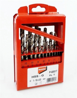MAKITA P-60517 Sada vybrušovaných vrtáků do kovu 1 - 10 mm